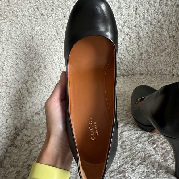 Gucci Black Leather Platform Heels - Picture 5 of 10